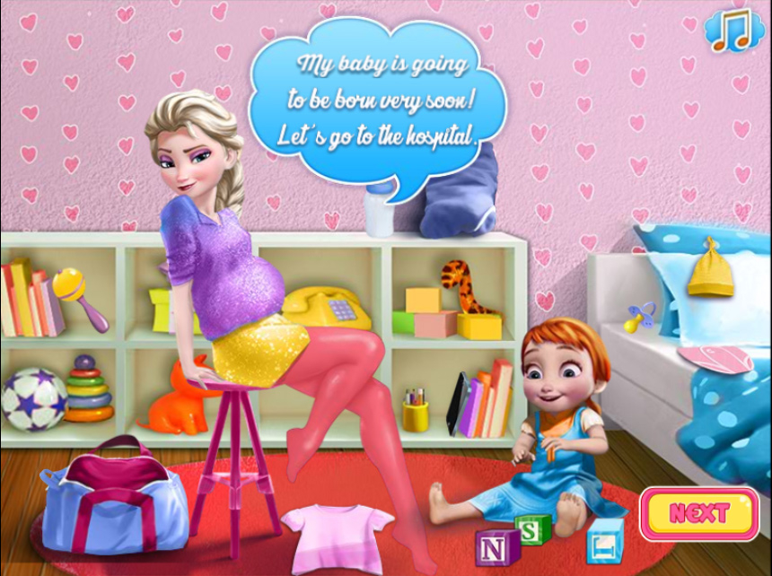 disney princesa anna rapunzel elsa gravidez baby birth care jogo