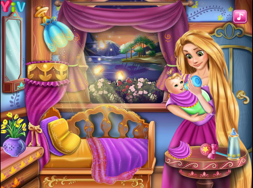 Parto da princesa Rapunzel - Jogos para Meninas